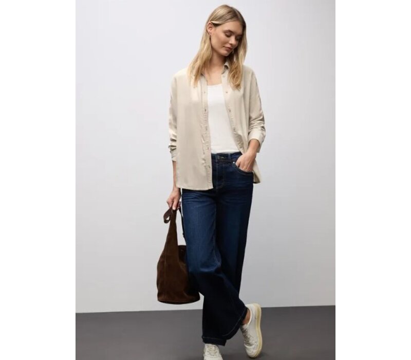 Street One Melange Shirtcollar Blouse Morning Beige Melange