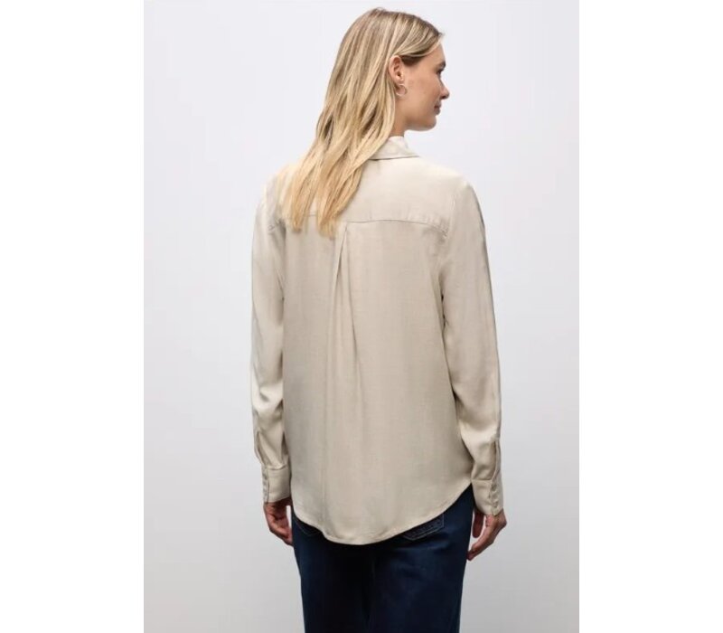 Street One Melange Shirtcollar Blouse Morning Beige Melange