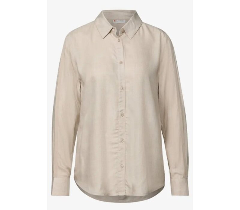 Street One Melange Shirtcollar Blouse Morning Beige Melange