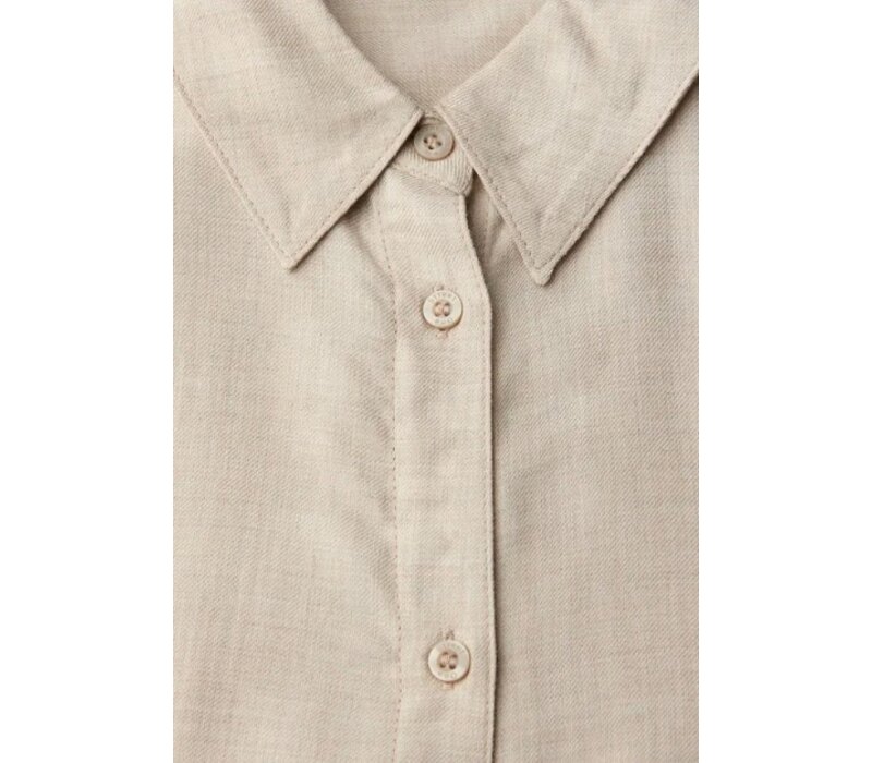 Street One Melange Shirtcollar Blouse Morning Beige Melange