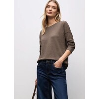 Street One Structure Shirt with Buttons Silk Brown Melange