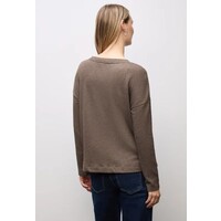 Street One Structure Shirt with Buttons Silk Brown Melange