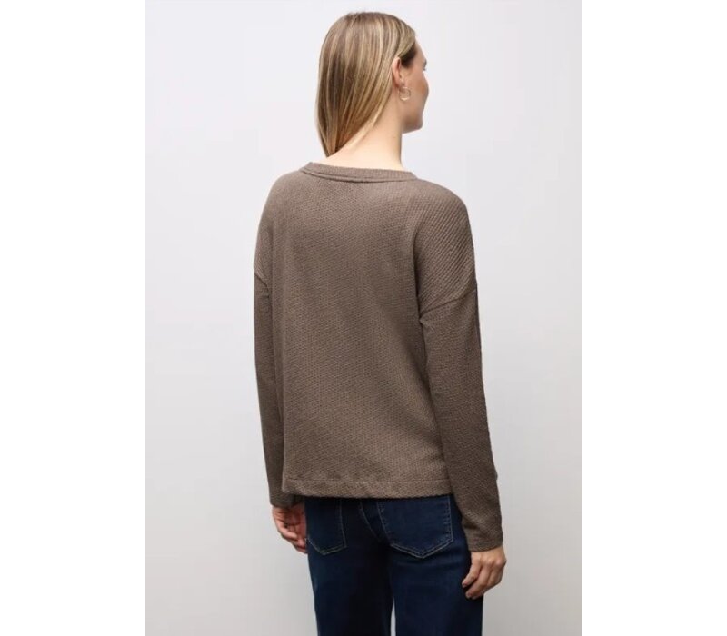 Street One Structure Shirt with Buttons Silk Brown Melange