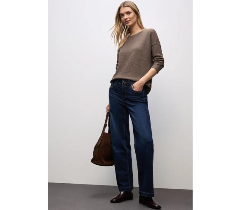 Street One Structure Shirt with Buttons Silk Brown Melange
