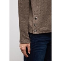 Street One Structure Shirt with Buttons Silk Brown Melange