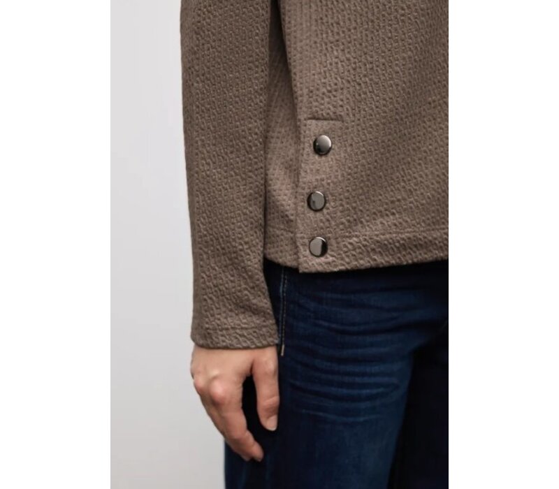 Street One Structure Shirt with Buttons Silk Brown Melange