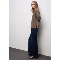 Street One Structure Shirt with Buttons Silk Brown Melange