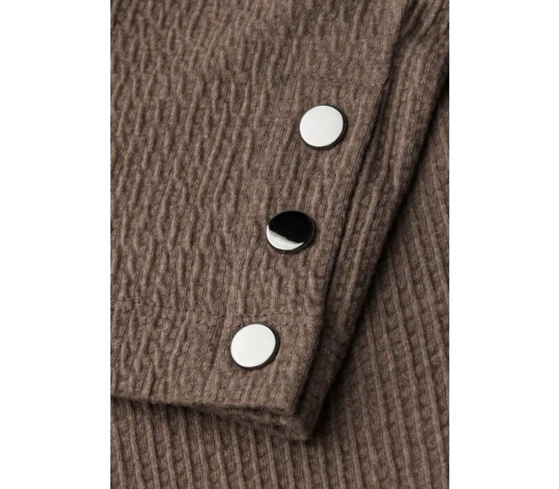 Street One Structure Shirt with Buttons Silk Brown Melange