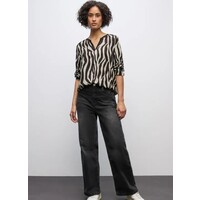 Street One Tunic Blouse with Elastic Tape Deep Roast Brown