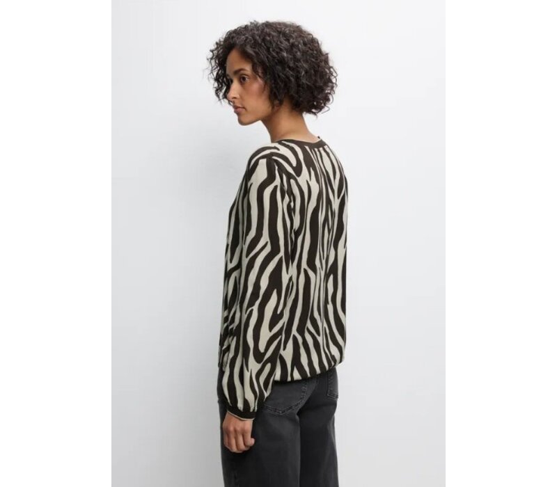 Street One Tunic Blouse with Elastic Tape Deep Roast Brown