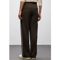 Street One Straight Leg High Waist Button Deep Roast Brown