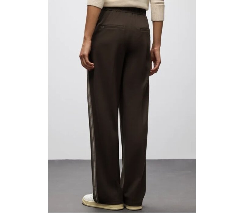 Street One Straight Leg High Waist Button Deep Roast Brown