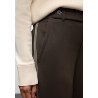 Street One Straight Leg High Waist Button Deep Roast Brown