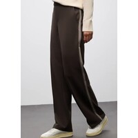 Street One Straight Leg High Waist Button Deep Roast Brown