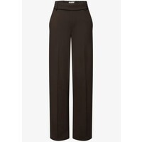 Street One Straight Leg High Waist Button Deep Roast Brown