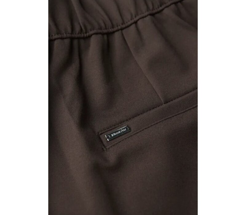 Street One Straight Leg High Waist Button Deep Roast Brown