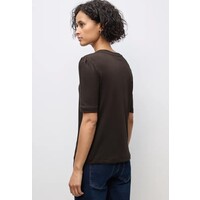 Street One Basic Shirt Puff Sleeve Deep Roast Brown
