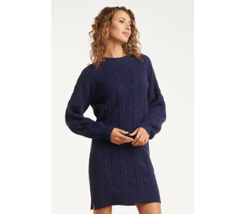 Smashed Lemon Knit Dress Navy