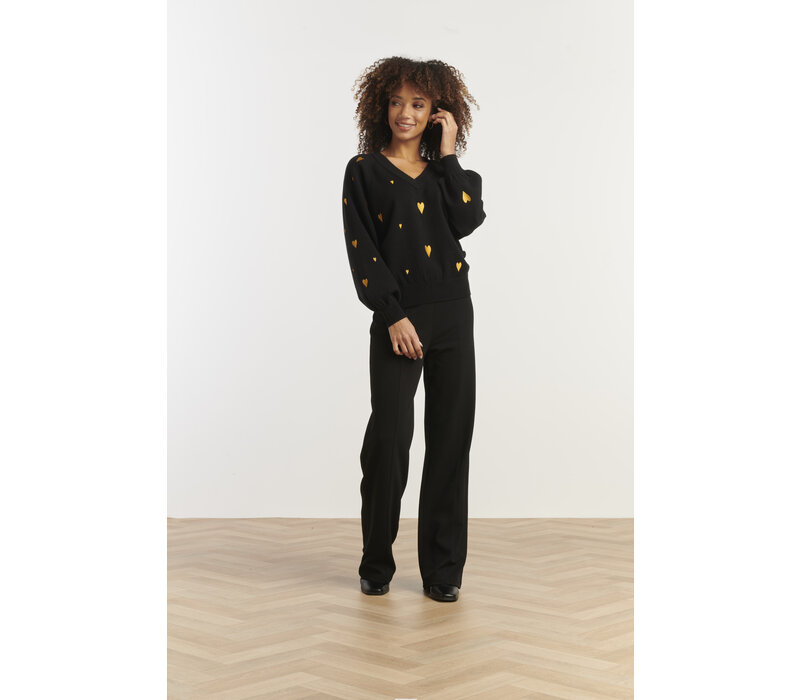 Smashed Lemon Knit Trui Black Gold