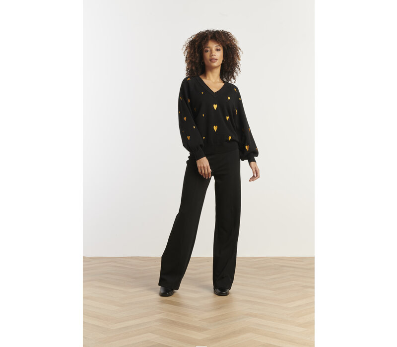 Smashed Lemon Knit Trui Black Gold