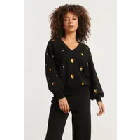 Smashed Lemon Knit Trui Black Gold