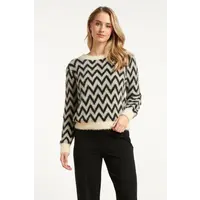 Smashed Lemon Knit Trui Black Off White