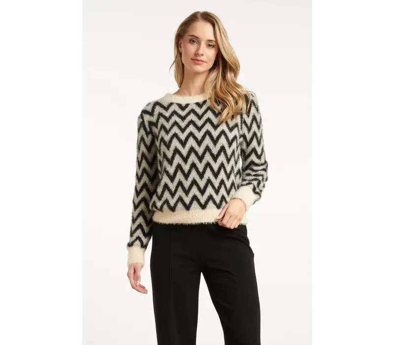 Smashed Lemon Knit Trui Black Off White