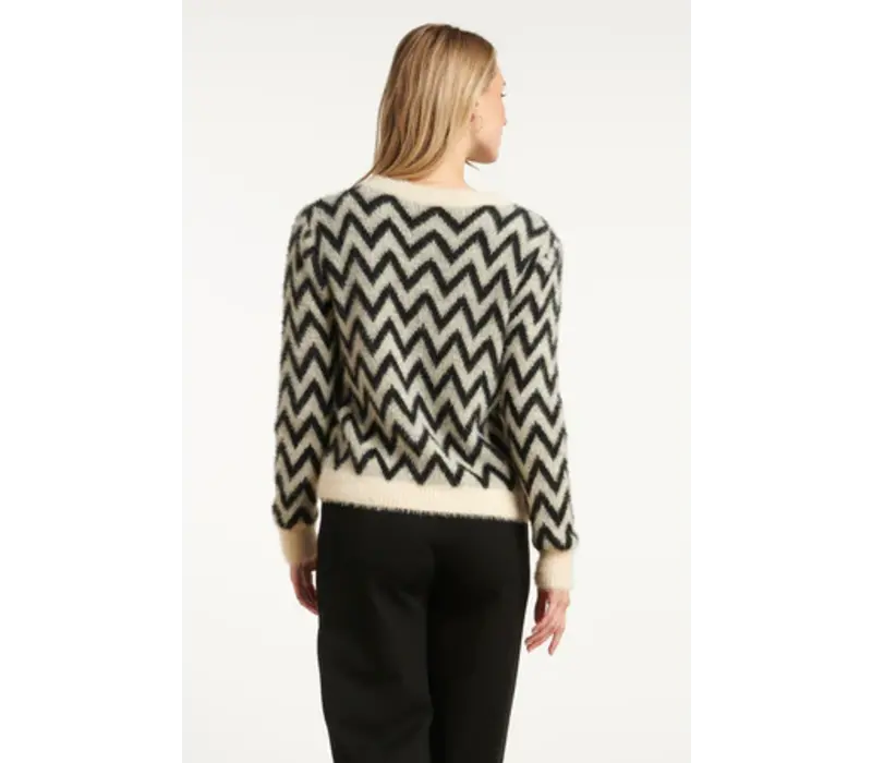 Smashed Lemon Knit Trui Black Off White