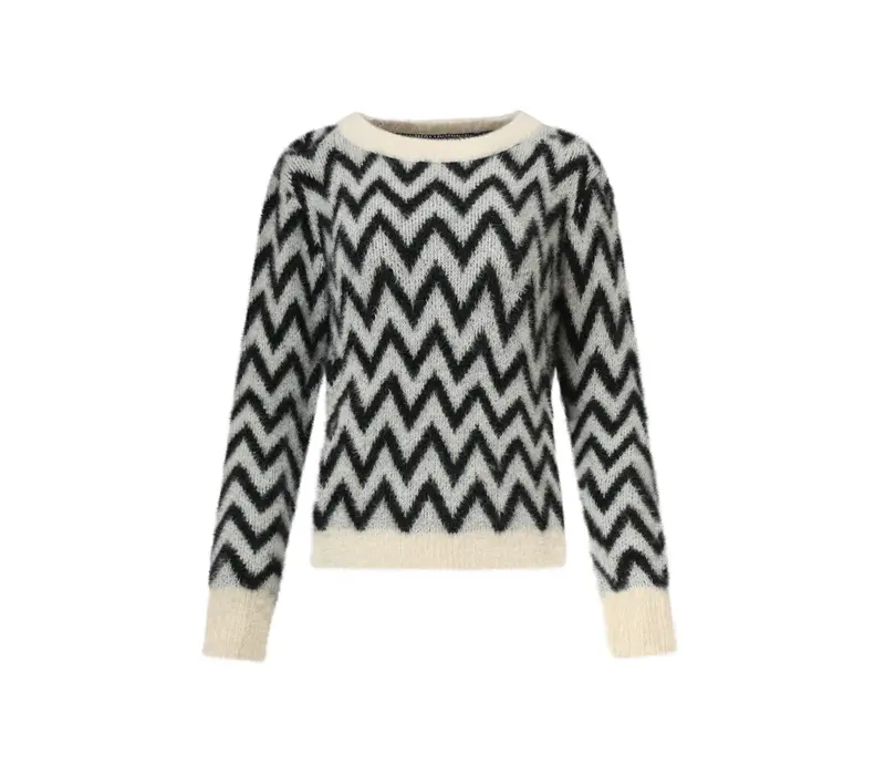 Smashed Lemon Knit Trui Black Off White