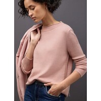 Street One Rolled Edge Collar Sweater Faded Rose Melange