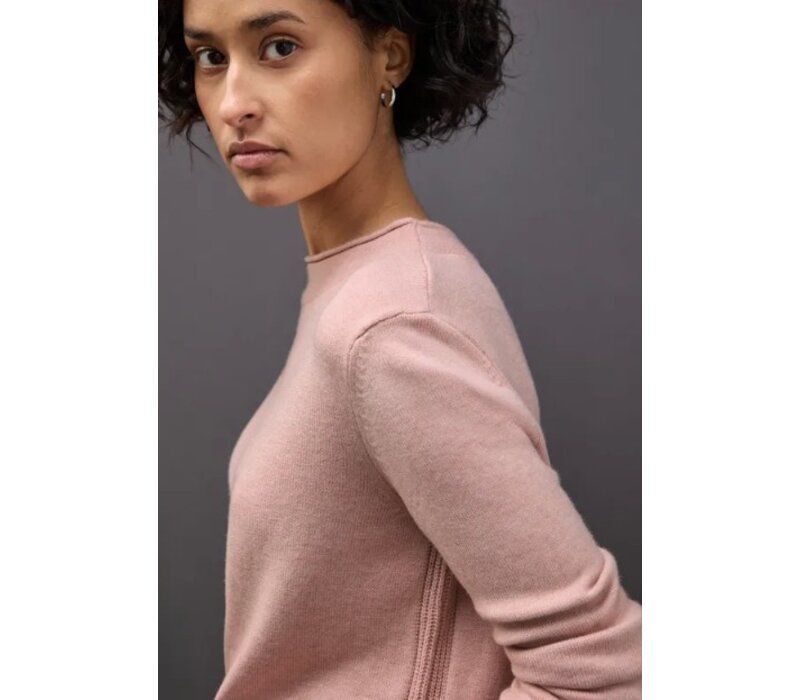 Street One Rolled Edge Collar Sweater Faded Rose Melange