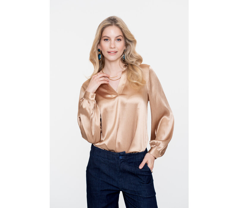 Geisha Satin Blouse Sand