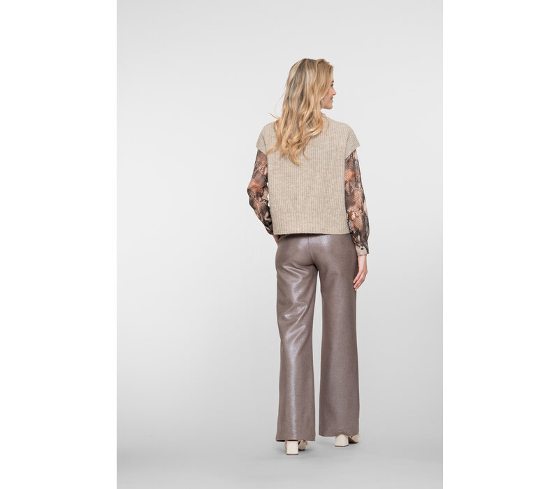 Geisha Pants Taupe Silver