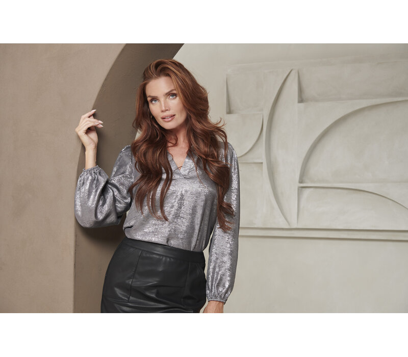 Smashed Lemon Blouse Silver Grey