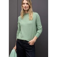 Street One Rolled Edge Collar Sweater Serene Green Melange