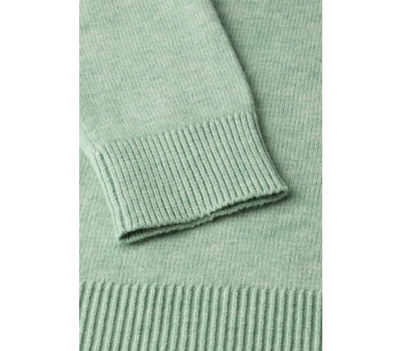 Street One Rolled Edge Collar Sweater Serene Green Melange