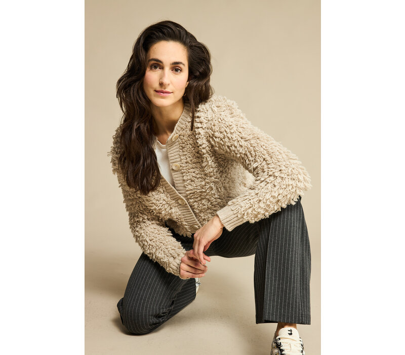 Red Button Jacket Loops Stone