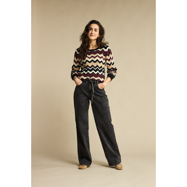 Red Button Fanny Stripe Trui  Red Button Fanny Stripe Trui