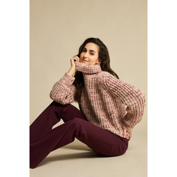 Red Button Cocoon Multi Sweater  Red Button Cocoon Multi Sweater