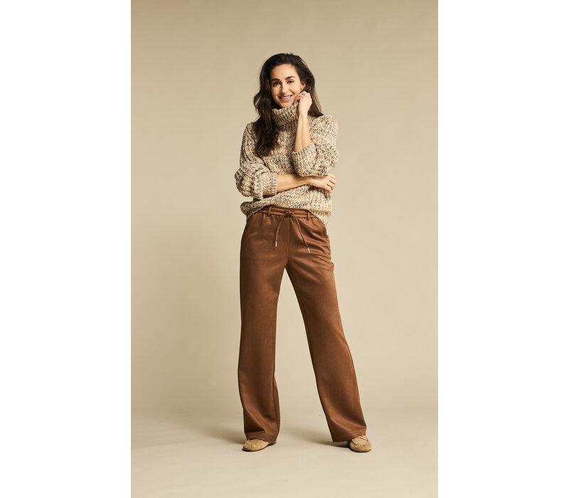 Red Button Colette 2 Tone Suedine Pants Mid Brown