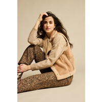 Red Button Teddy Gilet Almond