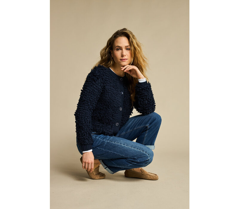 Red Button Jacket Loops Indigo