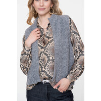 Geisha Pullover Sleeveless with Zipper Mid Grey