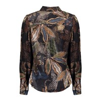 Geisha Top Satin Animal Black Sand Green Blue