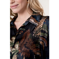 Geisha Top Satin Animal Black Sand Green Blue