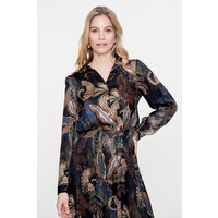 Geisha Top Satin Animal Black Sand Green Blue