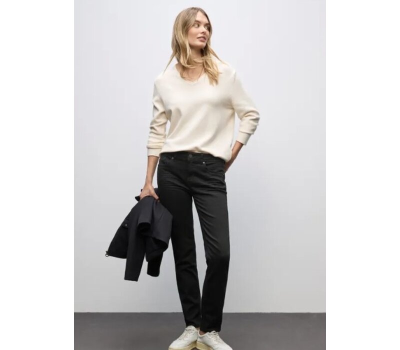 Street One Denim Jane Mid Waist Black Clean Washed