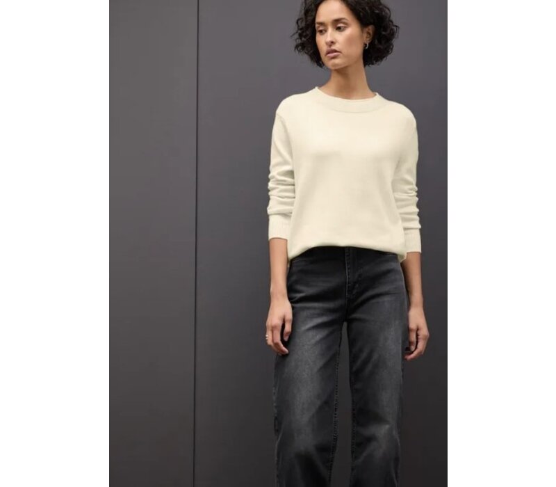 Street One Rolled Edge Collar Sweater Soft Beige