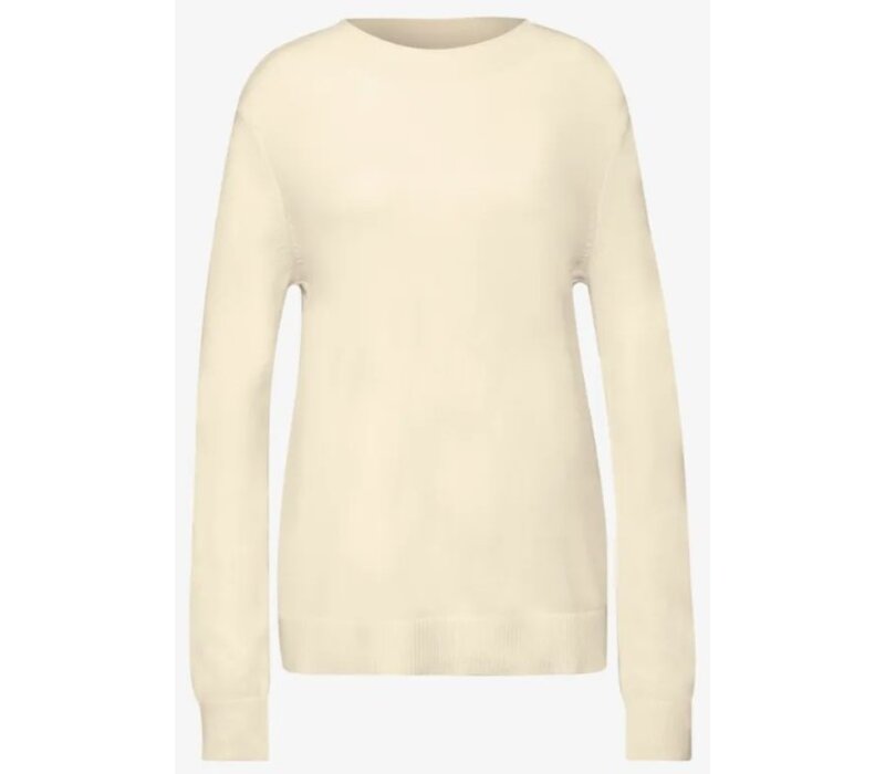 Street One Rolled Edge Collar Sweater Soft Beige