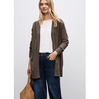 Street One Cosy Open Cardigan Dark Nomad Brown Melange